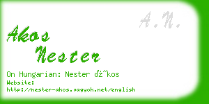 akos nester business card